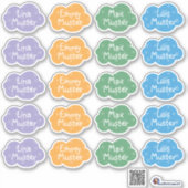 Namensaufkleber Kleine Wolken Schneestern | Form - Aufkleber (Vorderseite)