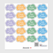 Namensaufkleber Kleine Wolken Schneestern | Form - Aufkleber (Blatt)