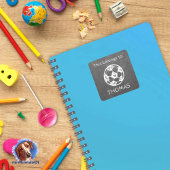 Namensaufkleber - Kreide Fußball - Tafeldesign Quadratischer Aufkleber