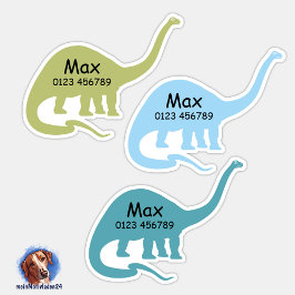 Namensaufkleber Langhals Dino | Kontur - Aufkleber