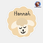 Namensaufkleber Schäfchen - beige | 9 Form - Aufkleber