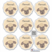 Namensaufkleber Schäfchen - beige braun | 9 Form - Aufkleber (Vorderseite)