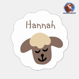 Namensaufkleber Schäfchen - weiß braun | 9 Form - Aufkleber