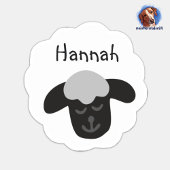 Namensaufkleber Schäfchen - weiß schwarz| 9 Form - Aufkleber