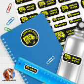 Namensaufkleber - Set Tiger - gelb schwarz - 24 Aufkleber