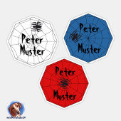 Namensaufkleber Spinne mit Netz | 9 Kontur - Aufkleber