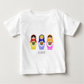 Namensbaby-Shirt russischer matryoshka Puppen Baby T-shirt (Vorderseite)
