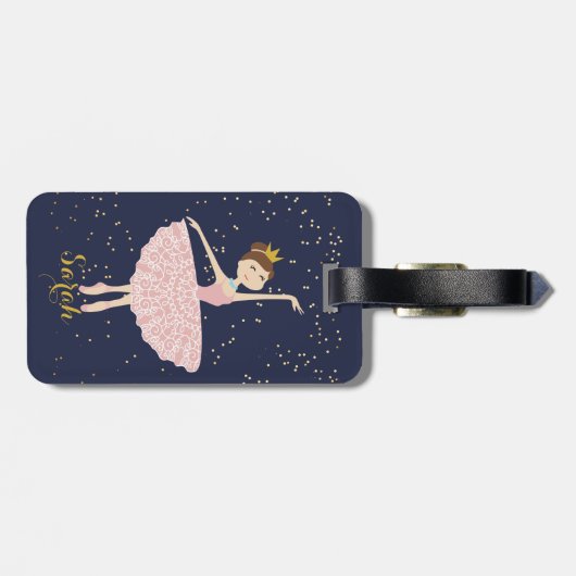 Namensballerina Gepäckanhänger (Rückseite horizontal)