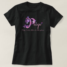 Namensbedeutenp Monogrammherzen Paige Mädchen T-Shirt