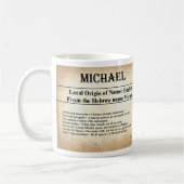 Namensbedeutungs-Tasse - Michael Kaffeetasse (Links)