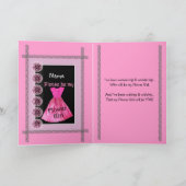 NAMENSBlumen-Mädchen-Einladung ROSA Kleid Einladung (Innenseite)