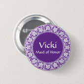 Namenschilder - Runde Ornamentdesign Button (Vorne & Hinten)
