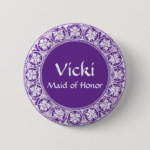 Namenschilder - Runde Ornamentdesign Button