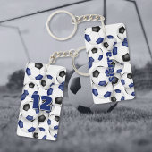 Namenscluster der blauen schwarzen Fußballbälle Schlüsselanhänger