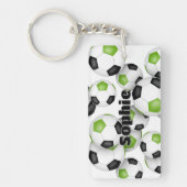 Namenscluster der hellgrünen Fußballbälle Schlüsselanhänger (Vorderseite)