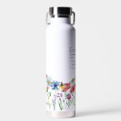 Namensdefinition mit moderner Wildblumen-Randgesta Trinkflasche (Vorne)