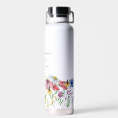 Namensdefinition mit moderner Wildblumen-Randgesta Trinkflasche (Rückseite)
