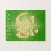 Namensdefinition mit Om-Symbol - auf Grün Puzzle (Horizontal)