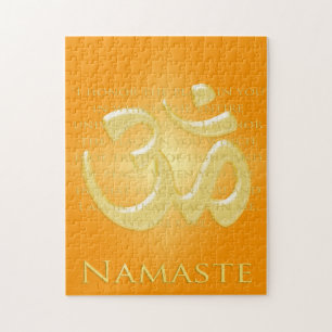 Namensdefinition mit Om-Symbol - auf Orange Puzzle