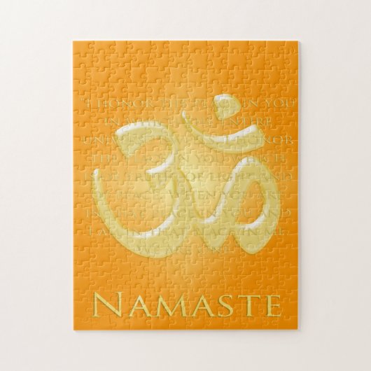 Namensdefinition mit Om-Symbol - auf Orange Puzzle (Vertikal)