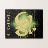 Namensdefinition mit Om-Symbol - auf Schwarz Puzzle (Horizontal)