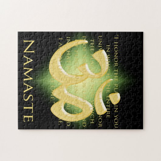 Namensdefinition mit Om-Symbol - auf Schwarz Puzzle (Horizontal)