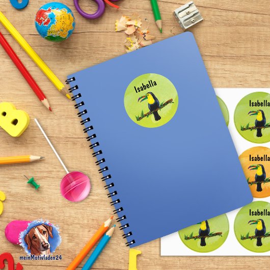 Namensetiketten - Tucan Aquarell | wasserfest Etiketten