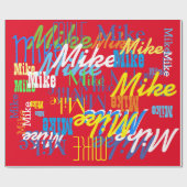 Namensgebung für personalisierte Jungs Geschenkpapier (Flach)