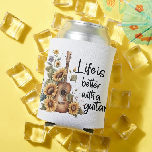 Namensgitarre mit Sonnenblume anpassen Dosenkühler (In Situ Sommer)