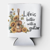 Namensgitarre mit Sonnenblume anpassen Dosenkühler (Vorderseite)