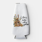 Namensgitarre mit Sonnenblume anpassen Flaschenkühler (Vorderseite)