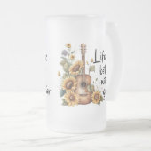 Namensgitarre mit Sonnenblume anpassen Mattglas Bierglas (VorderseiteRechts)