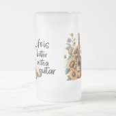 Namensgitarre mit Sonnenblume anpassen Mattglas Bierglas (Mittel)