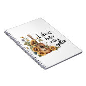 Namensgitarre mit Sonnenblume anpassen Notizblock (Rechte Seite)