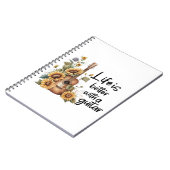 Namensgitarre mit Sonnenblume anpassen Notizblock (Linke Seite)