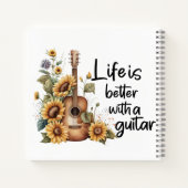Namensgitarre mit Sonnenblume anpassen Notizblock (Rückseite)