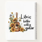 Namensgitarre mit Sonnenblume anpassen Notizblock (Rückseite)