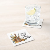 Namensgitarre mit Sonnenblume anpassen Rechteckiger Pappuntersetzer (Vor Ort)