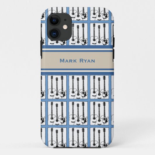 Namensgitarren-Musikmuster Case-Mate iPhone Hülle (Rückseite)