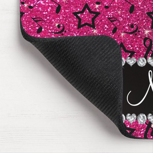 NamensGlitter-Musiknotenneonsterne des heißen Mousepad (Ecke)
