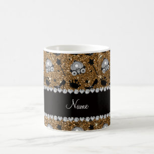 NamensgoldGlitterprinzessin krönt Wandsterne Kaffeetasse