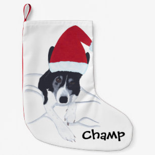 Namensgrenzcollie-Sankt-HundeweihnachtsStrumpf Kleiner Weihnachtsstrumpf