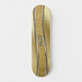 Namensinitialen hinzufügen, Metallisches Gold Silb Skateboard (Vorderseite)