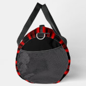 Namensinitialen Rote Streifen Schwarz Texturierte  Duffle Bag (Rechts)