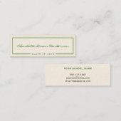 Namenskarte der grünen Rahmen ecru (Vorne/Hinten)