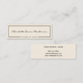 Namenskarte der schwarzen Rahmen ecru (Vorne/Hinten)