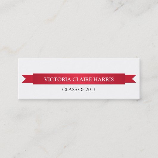 Namenskarte des roten (Vorderseite)