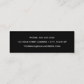 Namenskarte des schwarzen (Rückseite)