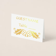 Namenskarte für Gold Place mit Holly-Blätter