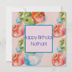 Namenskarte für rote und grüne Äpfel Feiertagskarte